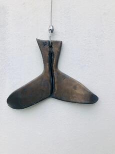 Whale Fluke. With Blue Glass Spine