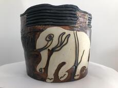 Small Elephant Pot side